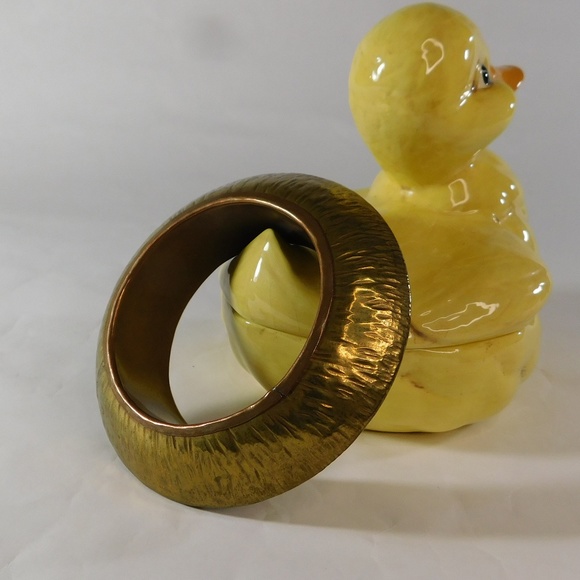 Vintage Chunky Textured Brass Bangle - Picture 1 of 4